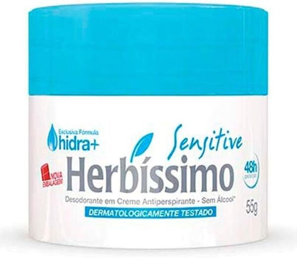 Desodorante Em Creme Antitranspirante Sensitive Herbíssimo 55g