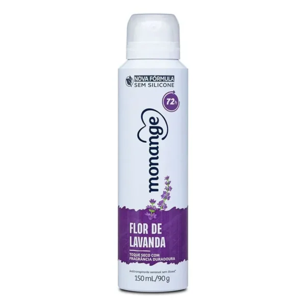 Desodorante Monange Antitranspirante Flor de Lavanda Aerossol 150ml/90g