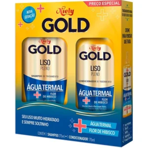 Kit Niely Gold Liso Pleno Shampoo 275mL+Condicionador 175mL