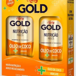 Kit Shampoo 275ml + Condicionador 175ml Niely Gold Nutrição Mágica