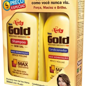 Kit Shampoo 275ml + Condicionador 175ml Niely Gold Reconstrução Potente