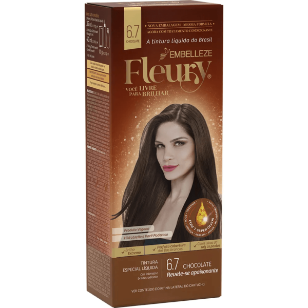 Tinta de Cabelo Fleury Chocolate 6.7 KIT
