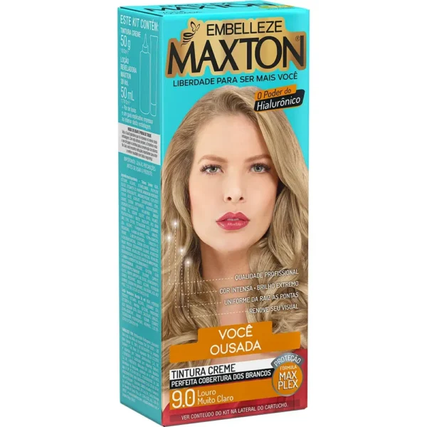 Tinta de Cabelo Maxton Super Ousada Louro Muito Claro 9.0 KIT_E
