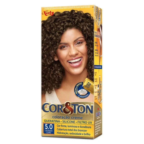 Tinta de Cabelo Permanente Cor&Ton Niely - 5.0 Castanho Claro